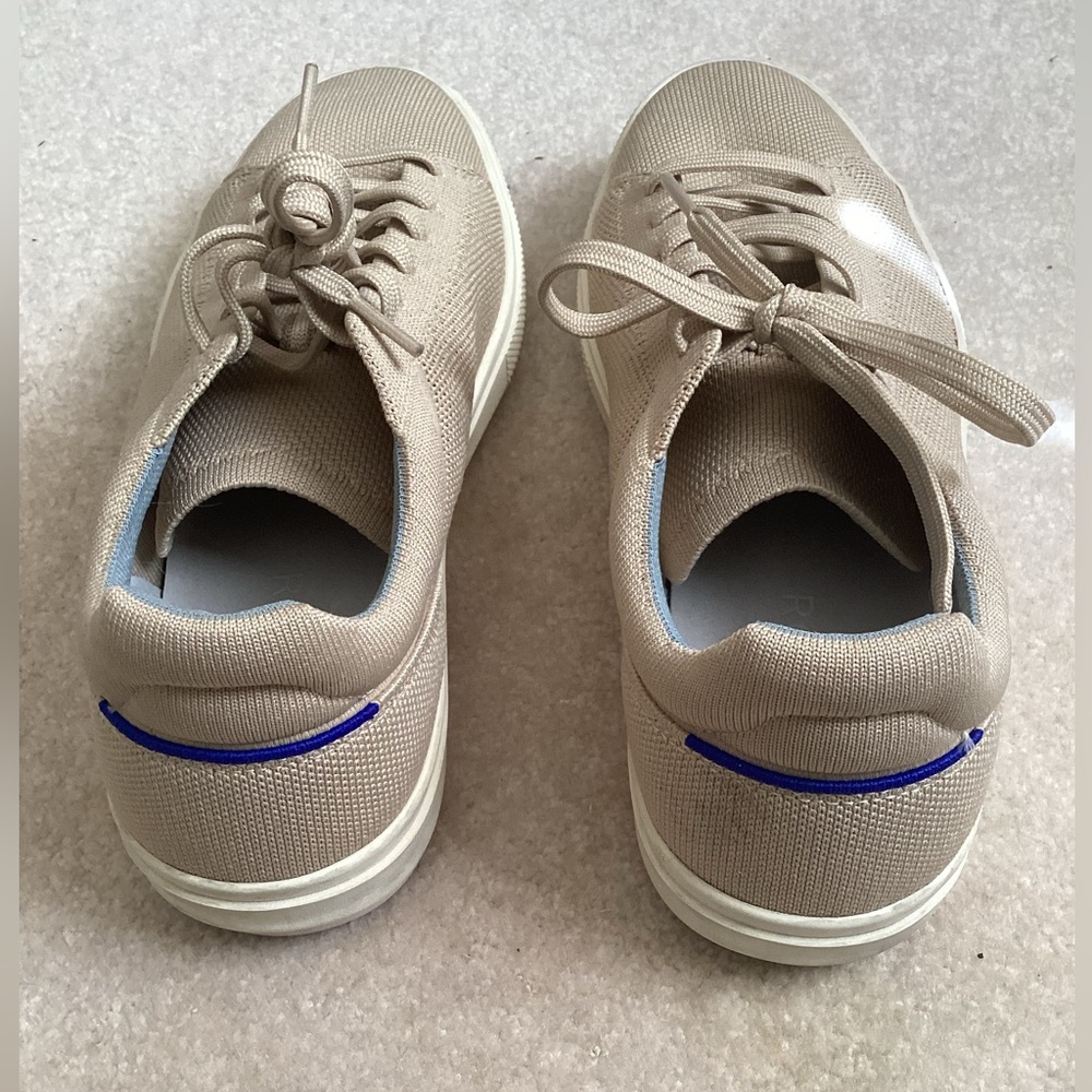 Rothys Sneakers sz 10 Mens RS02 Wheat Beige Tan Lace Up Breathable Beach Neutral - Picture 4 of 6